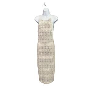 Poetry Crochet Lace Halter Midi Dress Size Large‎